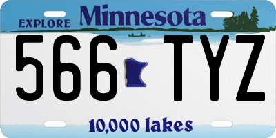 MN license plate 566TYZ