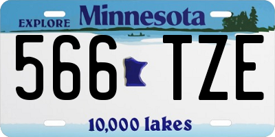 MN license plate 566TZE