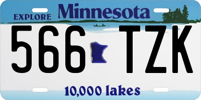 MN license plate 566TZK