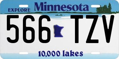 MN license plate 566TZV