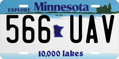 MN license plate 566UAV