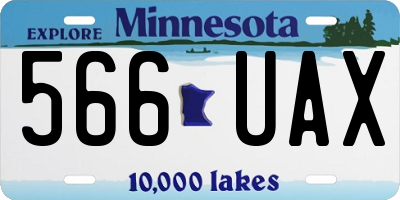 MN license plate 566UAX