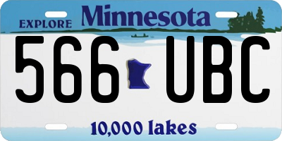 MN license plate 566UBC