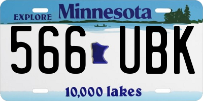 MN license plate 566UBK
