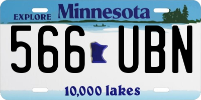 MN license plate 566UBN