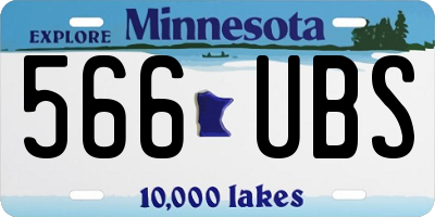 MN license plate 566UBS