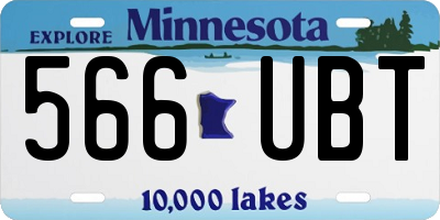 MN license plate 566UBT