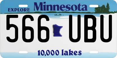 MN license plate 566UBU