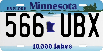 MN license plate 566UBX