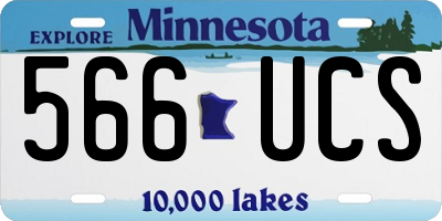MN license plate 566UCS