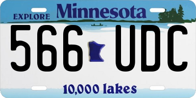 MN license plate 566UDC