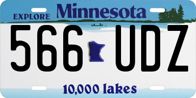 MN license plate 566UDZ