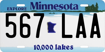 MN license plate 567LAA