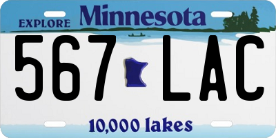 MN license plate 567LAC