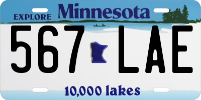 MN license plate 567LAE