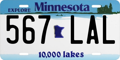 MN license plate 567LAL