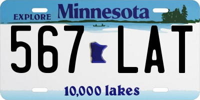 MN license plate 567LAT