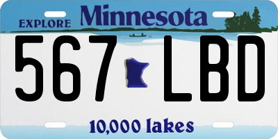 MN license plate 567LBD
