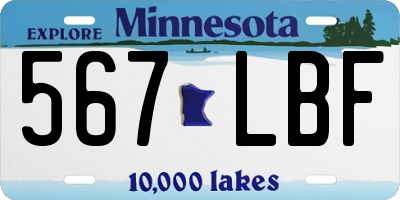 MN license plate 567LBF