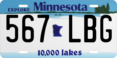MN license plate 567LBG