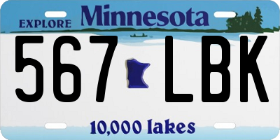 MN license plate 567LBK