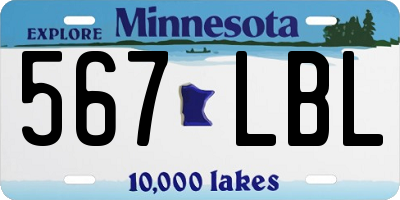 MN license plate 567LBL