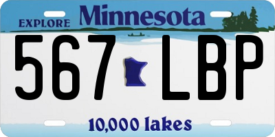 MN license plate 567LBP