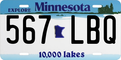 MN license plate 567LBQ