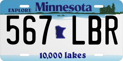 MN license plate 567LBR