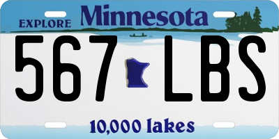 MN license plate 567LBS