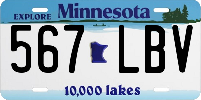 MN license plate 567LBV