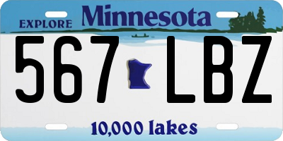 MN license plate 567LBZ