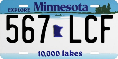 MN license plate 567LCF