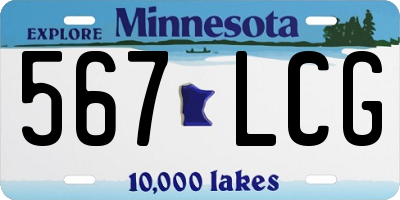 MN license plate 567LCG