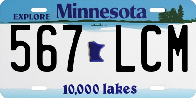 MN license plate 567LCM