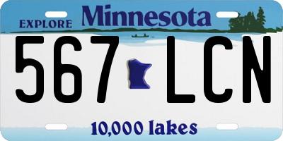 MN license plate 567LCN
