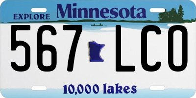 MN license plate 567LCO