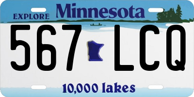 MN license plate 567LCQ