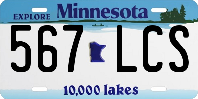 MN license plate 567LCS