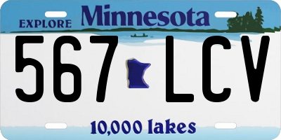 MN license plate 567LCV