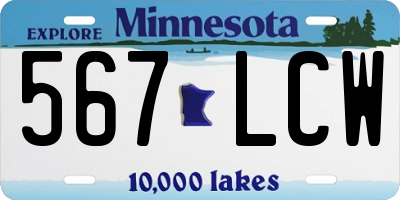 MN license plate 567LCW