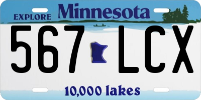 MN license plate 567LCX