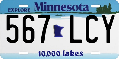 MN license plate 567LCY