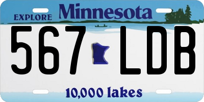 MN license plate 567LDB