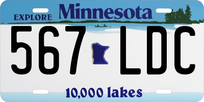 MN license plate 567LDC