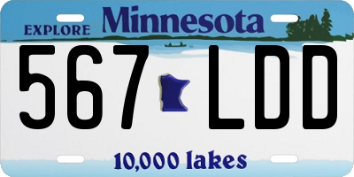 MN license plate 567LDD