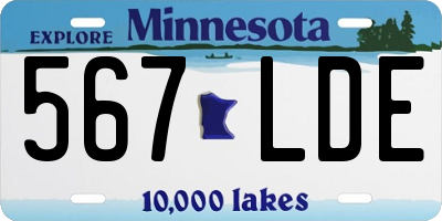 MN license plate 567LDE