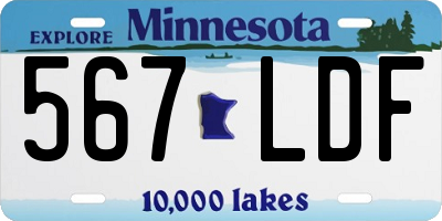 MN license plate 567LDF