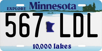 MN license plate 567LDL