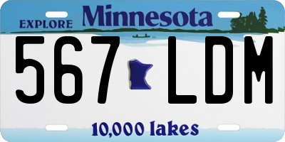 MN license plate 567LDM